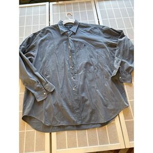 Ralph Lauren Blaire Men Navy Blue Long Sleeve Button Down Size XXL/2XL Pony Logo